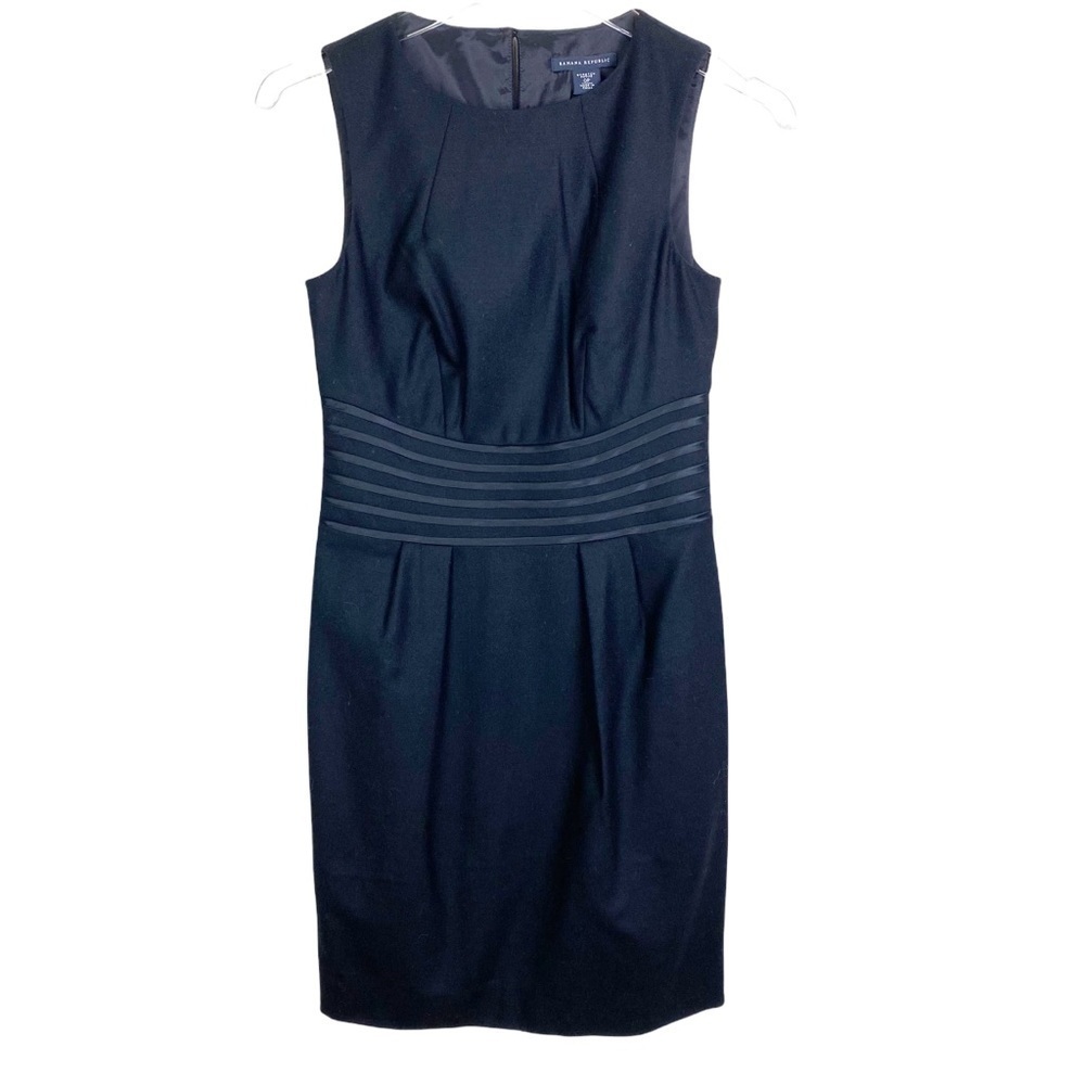 Banana Republic NWT Black Wool Sleeveless Dress Size 0 Petite